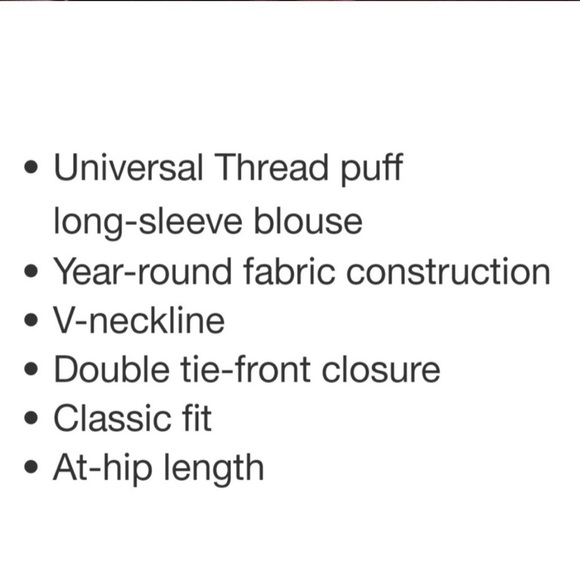 Universal Thread | Maroon Floral Puffed Long Sleeve Tie Front Blouse Size Medium - Picture 4 of 12